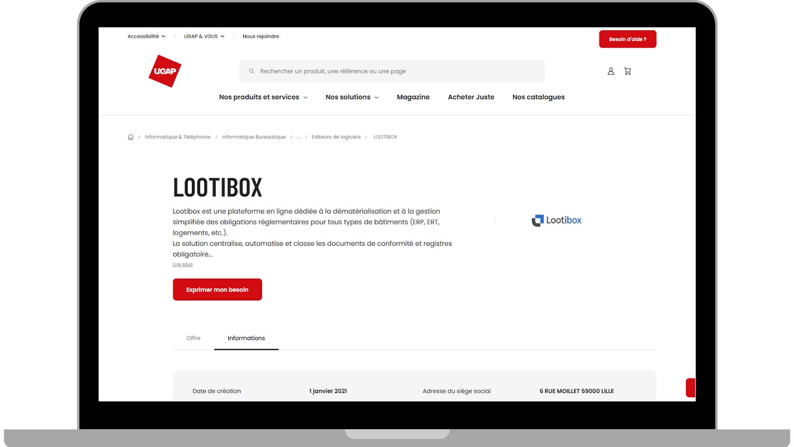 Lootibox référencé par l'UGAP