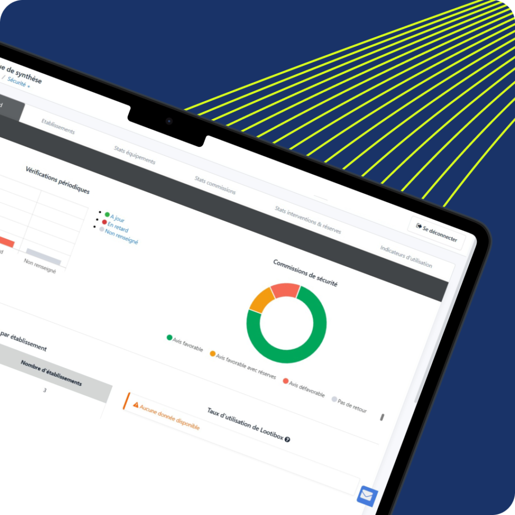 tableau de bord plateforme Lootibox, outil de gestion des obligations réglementaires